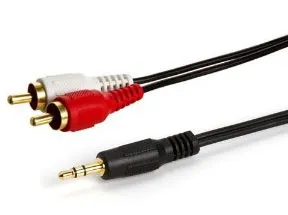 An RCA to 3.5 mm stereo cable