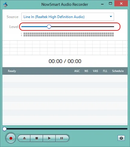 Adjusting the Line In recording level