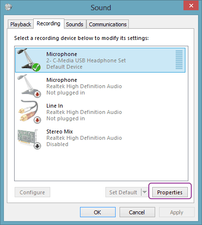 Microphone Properties