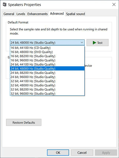 Windows Audio Formats